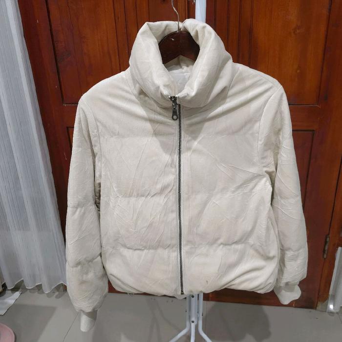 jaket gelembung wanita crop GU global uniqlo