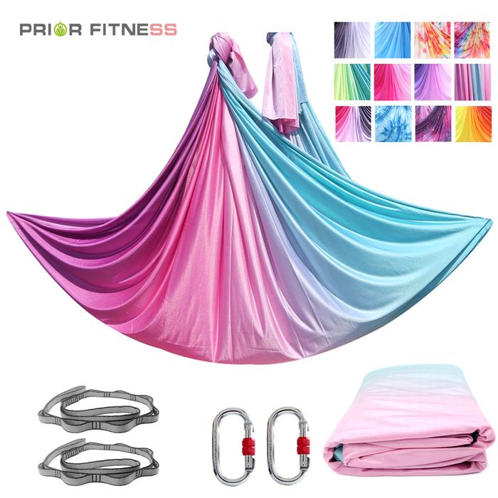 PRIOR FITNESS 5 Meters Yoga Hammock set Anti gravity inversion Aerial yoga Equipment swing Trapeze