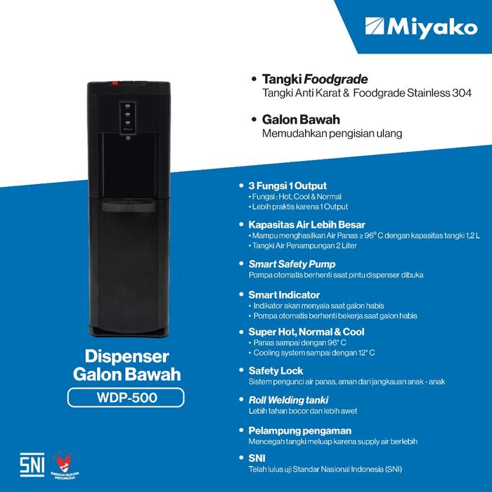 MIYAKO Dispenser Air Galon Bawah Panas & Sejuk