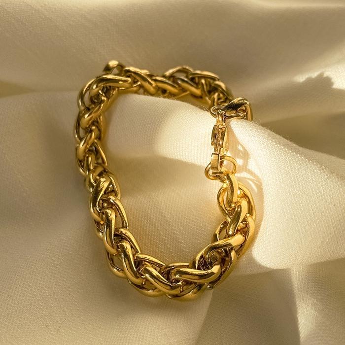 GELANG TITANIUM MODEL RANTAI ANYAM/GELANG PRIA ANTI KARAT /GELANG RANTAI PRIA