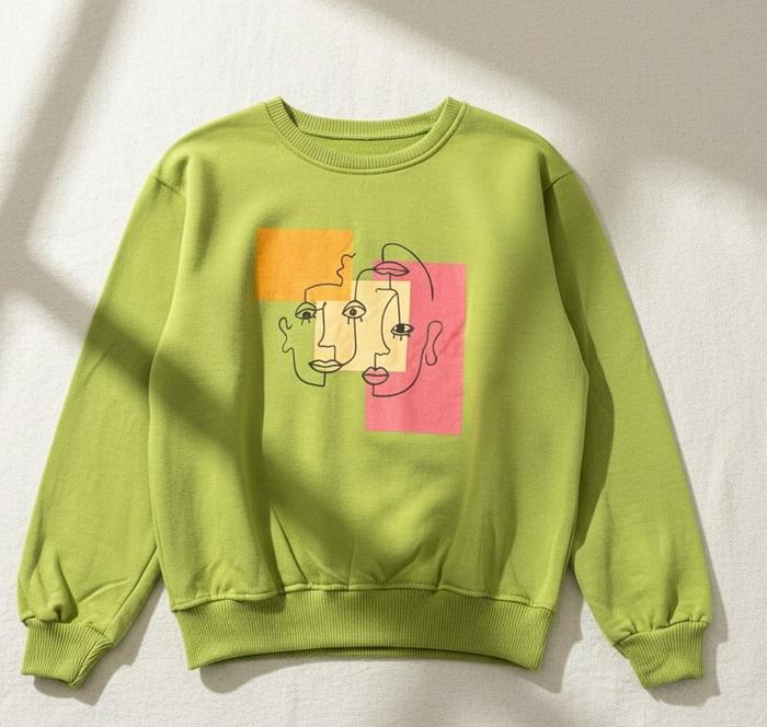 AURA PASTEL GRAPHIC CREWNECK SWEATER WANITA TEBAL PREMIUM