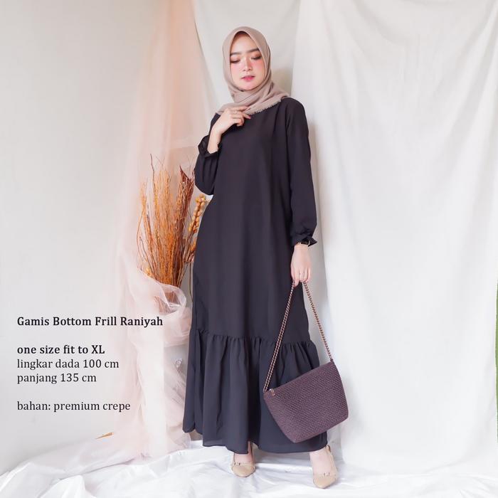 LOVE ESCAPE Gamis Ramadhan Terbaru 2020/Gamis Lebaran Terbaru 2020/Gamis Bottom Frill Raniyah