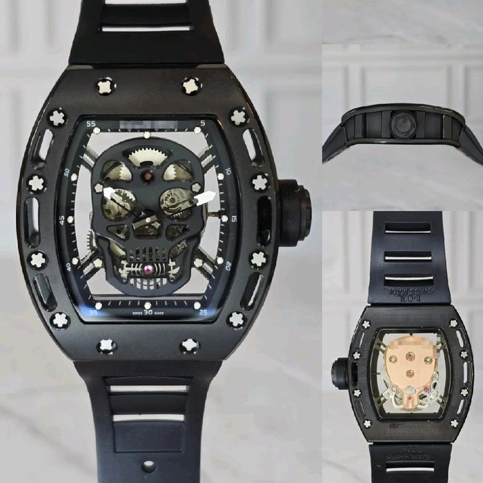 Jam tangan pria RM 052 skull strap rubber