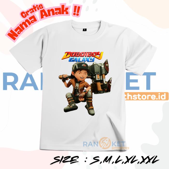 Kaos Anak Boboiboy Galaxy Gentar | Baju Atasan Anak Boboiboy Gentar I Terbaru Murah COD FREE NAMA