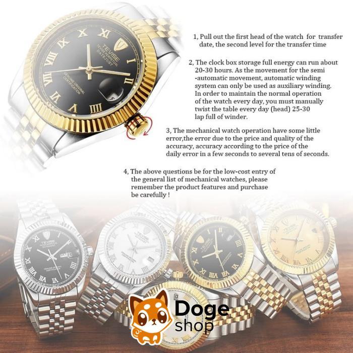 Tevise T629 Automatic Date Homage Watch Jam Tangan Mechanical Ori