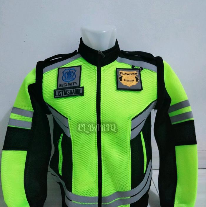 Romket security/satpam romket terbaru rompi jaket hijau iga hitam Tahan Angin Baju Wearpack Safety P