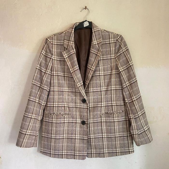 Blazer Premium Motif Tartan Brand SPAO 1980