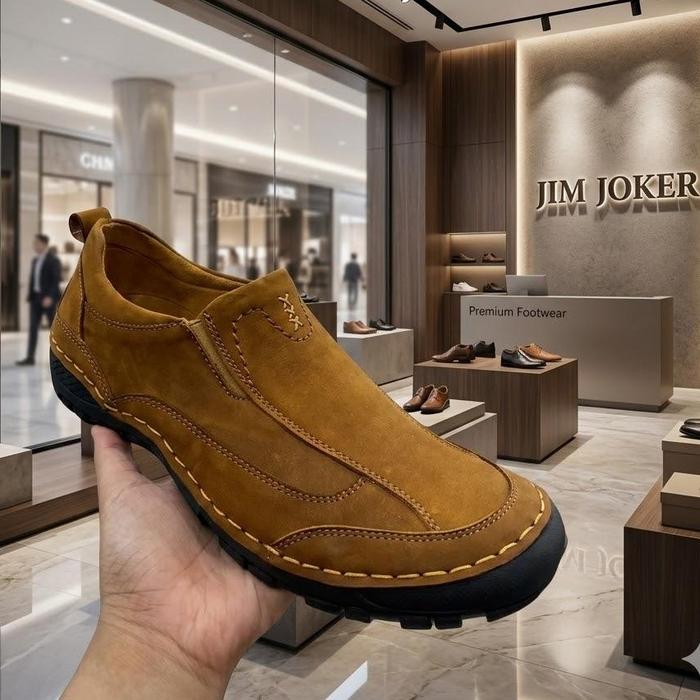 Jim Joker Sepatu Slip On Pria Haper 73 Kulit Casual Original Branded Size 39-43 Include Inner Box Re