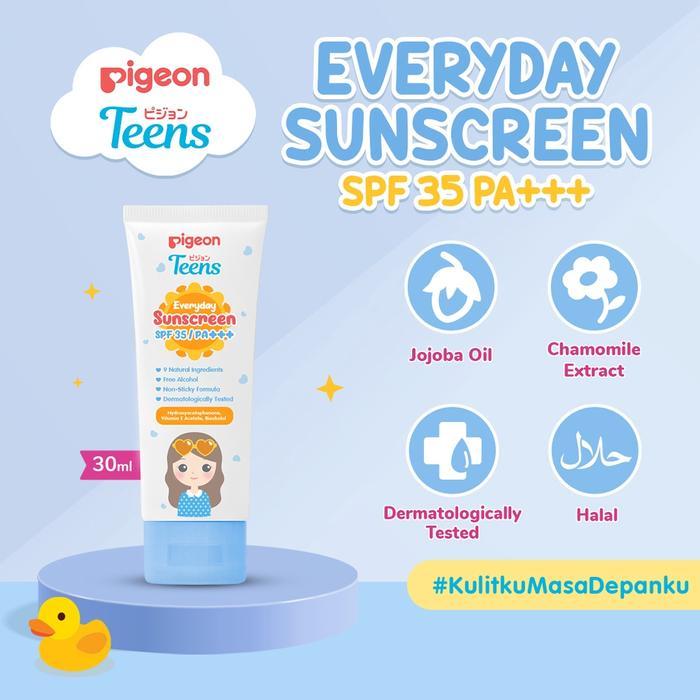 Pigeon Teens Everyday Sunscreen SPF 35 PA+++ 30ml | 60ml | Sunscreen Remaja Real SPF | No Whitecast