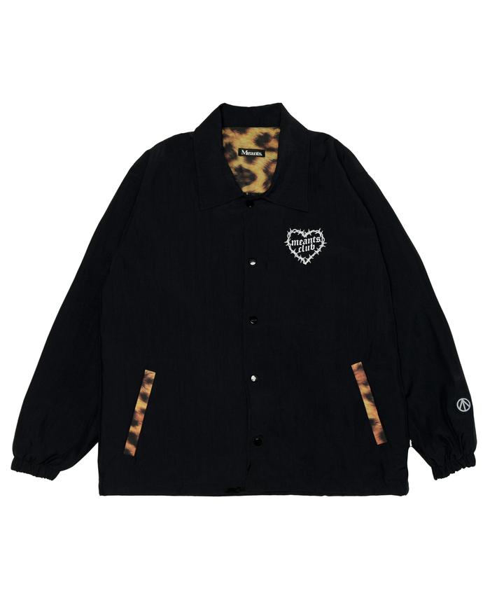 MeantsClub Coach Jacket Extinction leopard Windbreaker Jaket Logo Motif Printing Pria Keren Casual