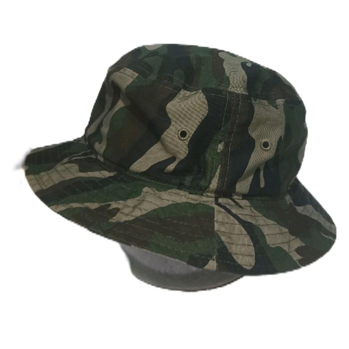 Topi Bucket Jungle Hat  Woodland Camo
