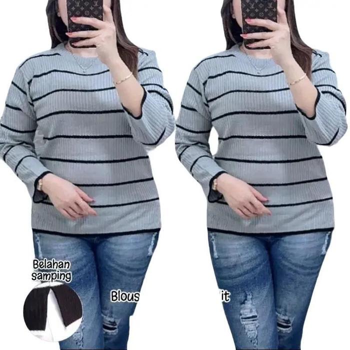 WOMENS KNITWEAR ATASAN WANITA BLOUSE BAHAN RAJUT MIDA STYLE Casual Nyaman Santai Top Panjang