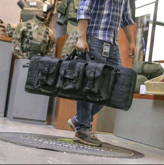 Tas Senjata Laras Panjang 2 Kompartemen Model Terbaru Pria 60x30x12cm 150x30x12cm dengan Desain Takt