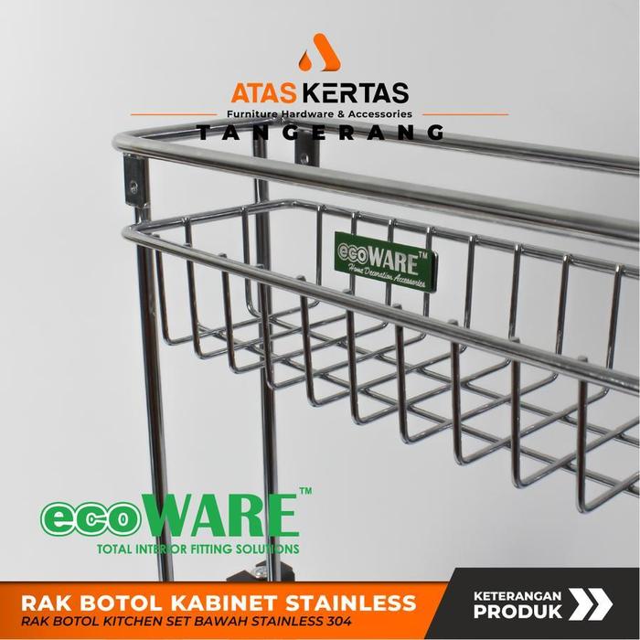 rak botol kitchen set bawah - rak bumbu tarik steel chrome kitchen set untuk kabinet bawah
