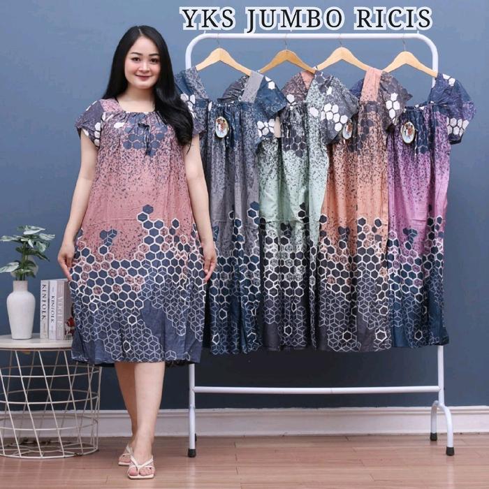 Daster Yukensi Ld 115  Wanita Dress Rayon Piyama daster remaja kekinian Pendek Kancing  Nyaman tali 
