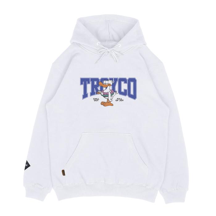 Troy Company Pullover Hoodie White Duck of Joy - Jaket Hoodie Pria Putih KHD 2819