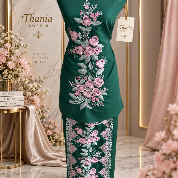 [LELONGAN] BAJU KURUNG BORDIR SUJI MOTIF DAUN