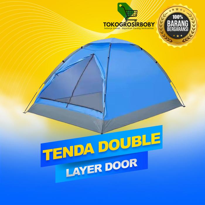 Tenda Double Layer Door Camping Tent / Tenda Camping Blue