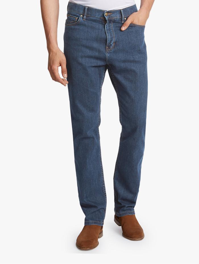 M&S-Celana Jeans Pria-Stretch W/Storm J, Stone, 36/31-Med Ue 34-36