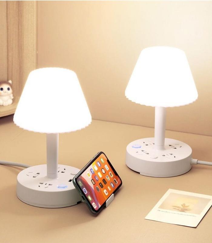 LAMPU KAMAR MEJA DENGAN STOP KONTAK SLEEP LAMP WITH CHARGING SOCKET KLASIK