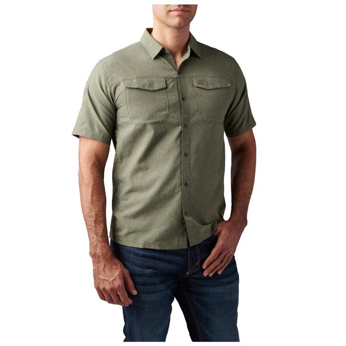 Kemeja Tactical 5.11 Freedom Flex SS Heather Green