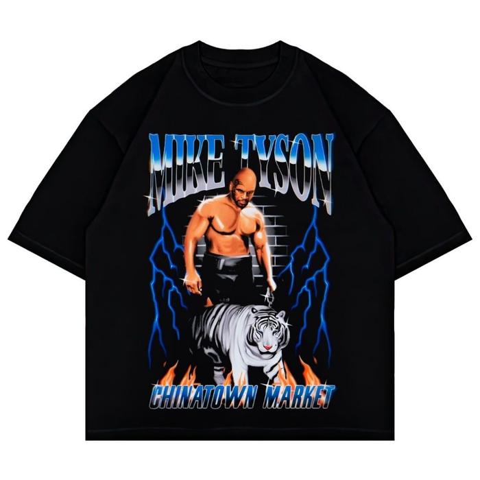 Psycho Crucify "Mike Tyson" Oversized T-Shirt | Black | Kaos Oversize | Vintage | Atasan