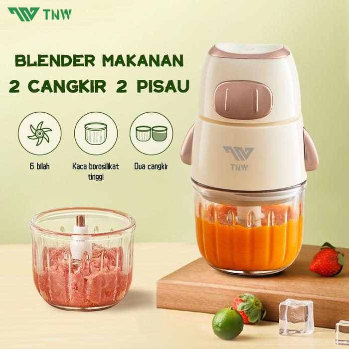 TNW KB8 Blender 6 Pisau Portable Baby Food Chopper Mini Blender Kapsul Food Processor Penghalus Maka