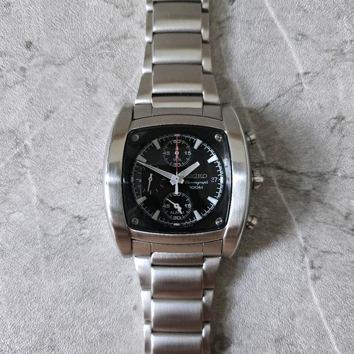 SEIKO CHRONOGRAPH SNAA97P1 SNAA97 CHRONO DATE ORIGINAL 7T62 BLACK DIAL ORI JAM TANGAN PRIA KLASIK FO