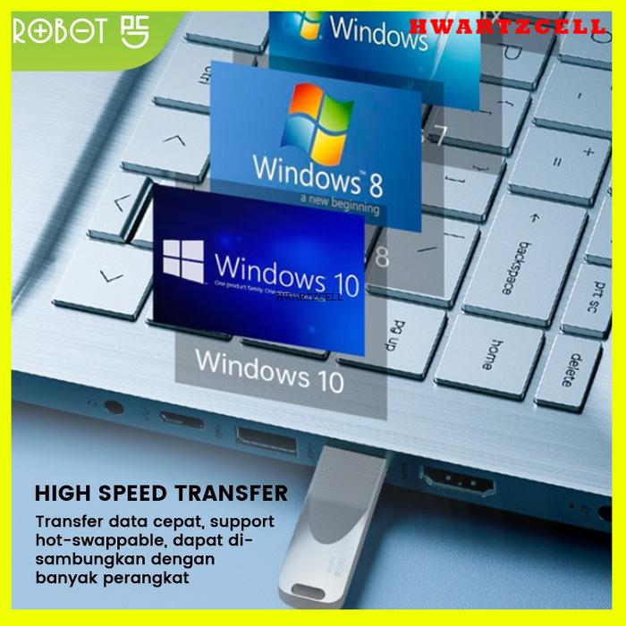 [HWARTZ] ROBOT RMF508 RMF516 Flashdisk FD 8GB 16GB USB 2.0 Silver
