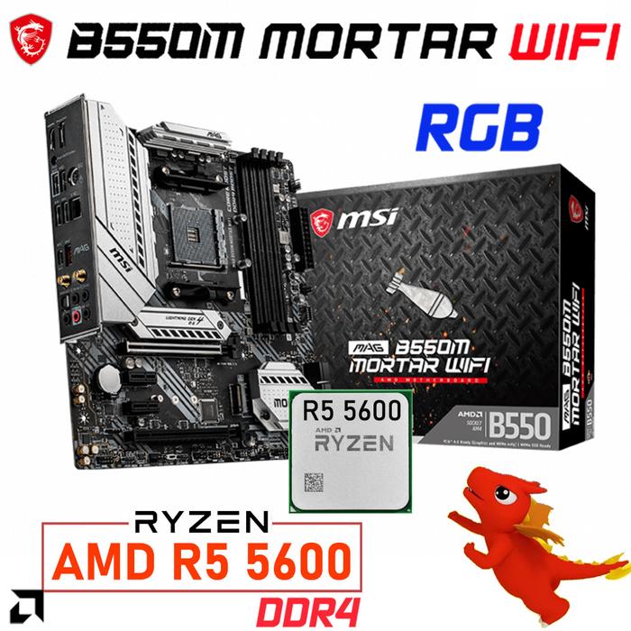 MSI MAG B550M MORTAR WIFI AM4 Motherboard AMD B550 Combo R5 5600