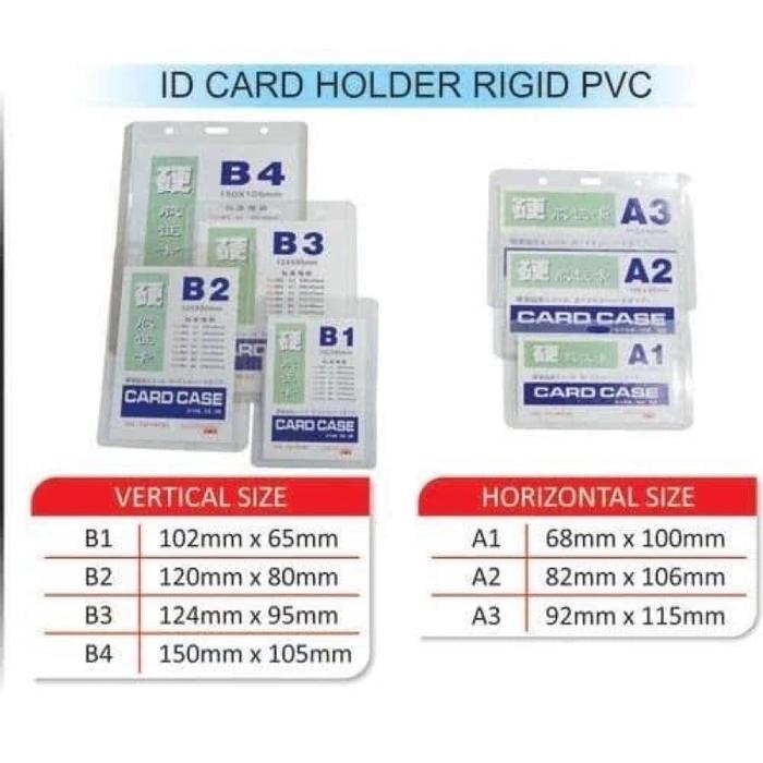 ID CAED CASE/ Glue Card / Plastik ID Card / Gantungan / PLASTIK MIKA ID card / B1 B2 B3 B4 A1 A2 A3
