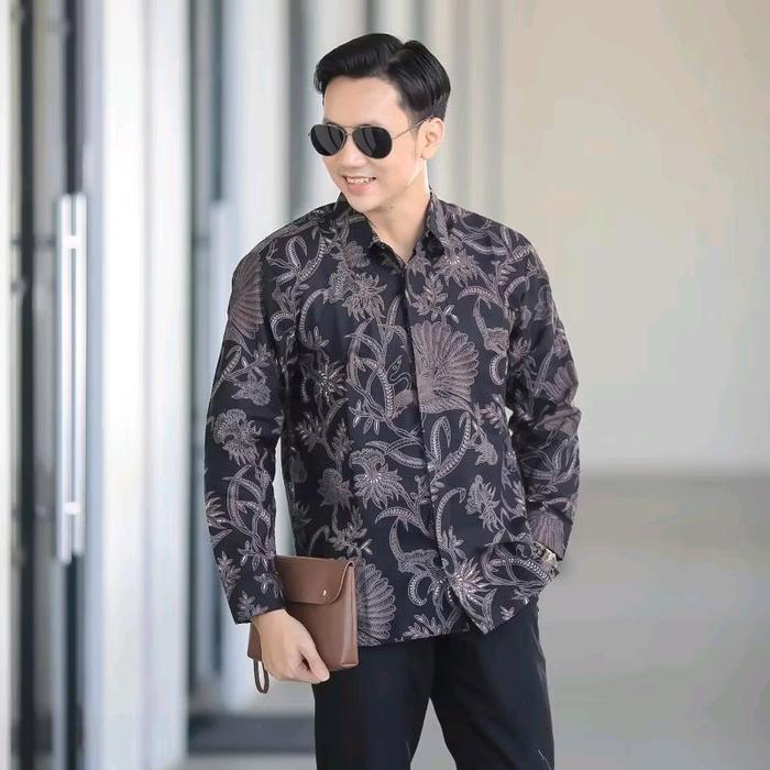Kemeja Batik Danar Hadi Solo Motif SURABAYA Lengan Panjang Lapis Furing Bahan Katun Halus Lembut Sra