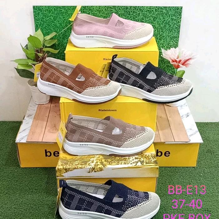 Sepatu Rajut Model Terbaru Bermotif Kekinian Free Box Bahan Berkualitas Terbaik untuk Ibu-ibu Ukuran