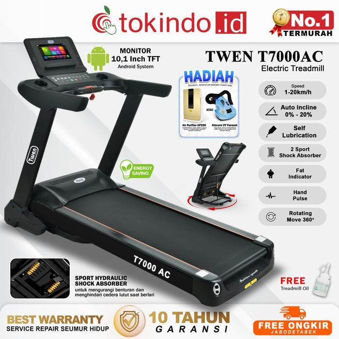 Twen T7000AC Treadmill Listrik Portable Multifungsi Lipat Treadmill Olahraga