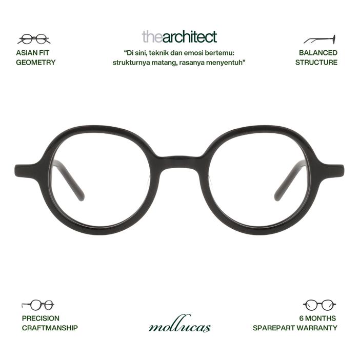 Mollucas - The Architect - Sebatik Midnight - Gratis Lensa Minus/Plus/Silinder Anti Radiasi - Kacama