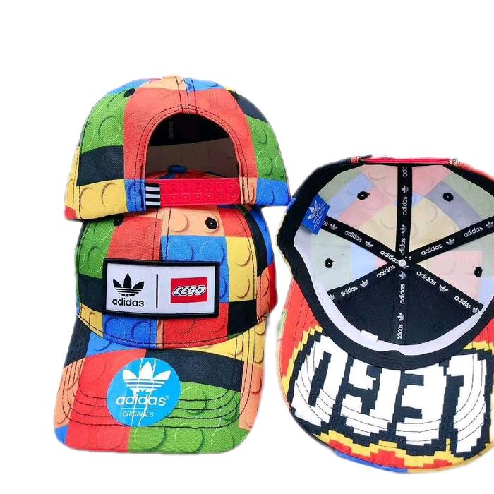 ADIDAS LEGO Topi Unisex Berbahan Halus Tebal dengan Setelan Velcro Adjustable untuk Pria dan Wanita 