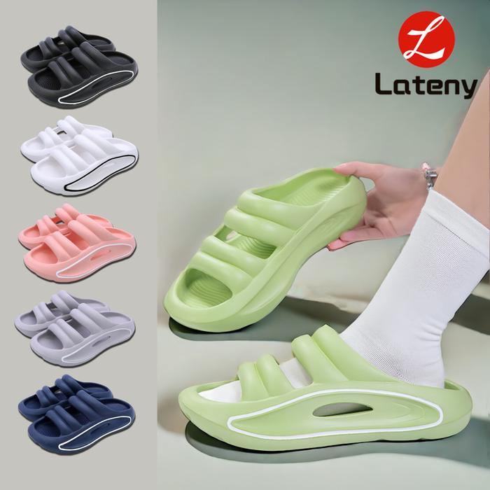 Lateny Sandal Wanita Baru Sandal Pasangan Pantai Selebriti Internet Bersol Tebal ukuran: 30-44