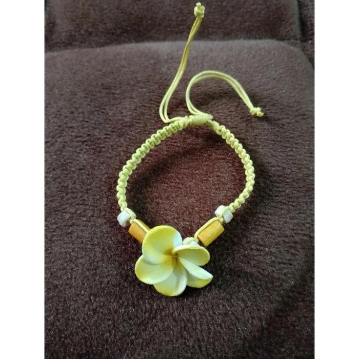 Gelang Kamboja Khas Bali Warna Kuning Aksesoris Perempuan Kekinian Cantik Estetik