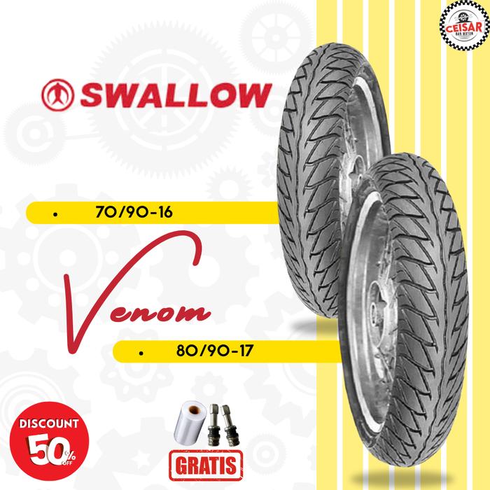 Paket Ban Motor SWALLOW VENOM 70/90-16 & 80/90-16 Tubeless
