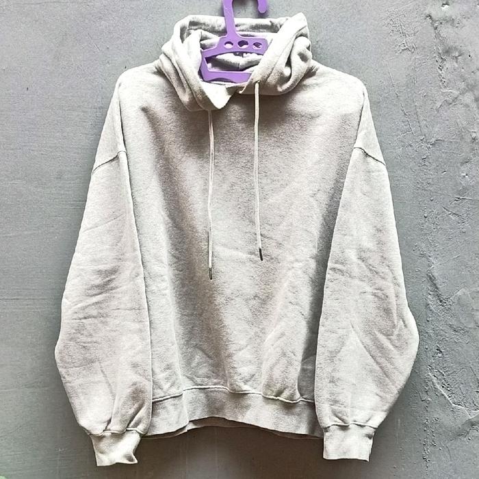 Hoodie Jacket PINK ELEPHANT | Grey | Oversized | Bahan Tebal | Thrift Preloved Bekas Second