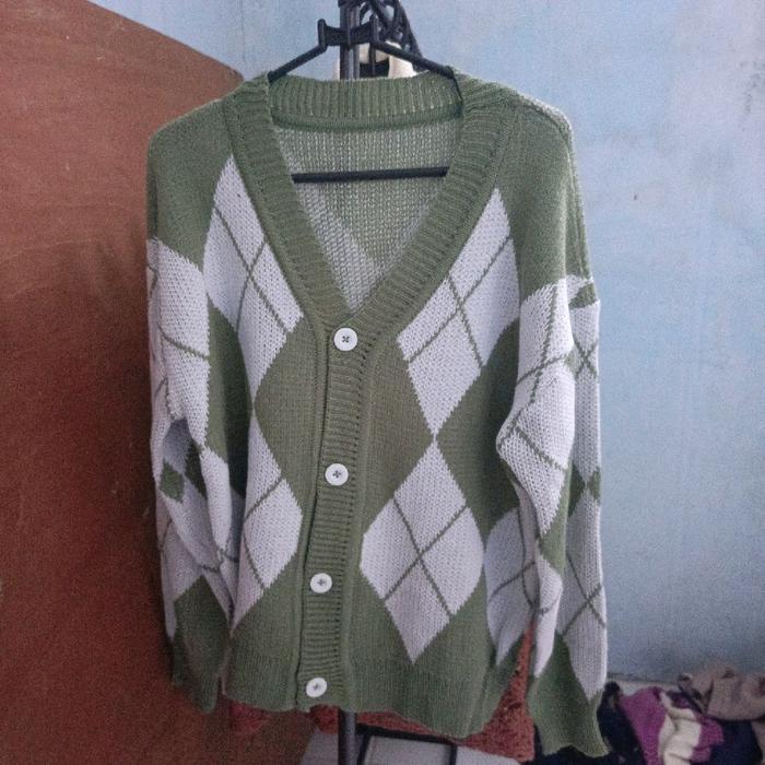 rajut ketupat matcha rajut ketupat baju rajut wanita rajut ketupat kancing depan