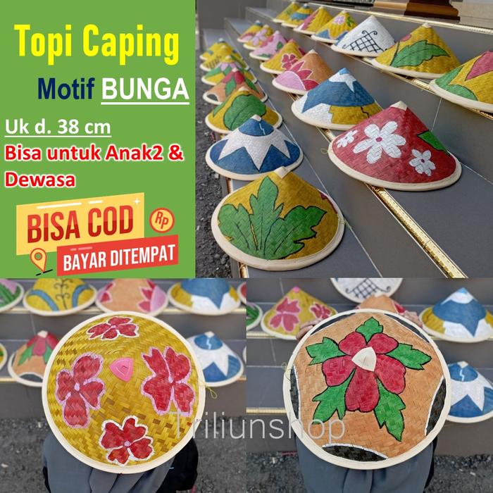 Caping Petani Motif Unik MURAH / Topi Caping Petani / Caping Lukis Topi Petani FREE Kopyah