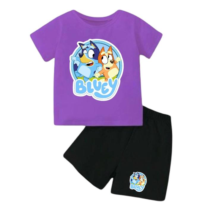 Setelan Baju Bluey Bingo Anak Laki Laki dan Perempuan - Kaos Bluey and Bingo Anak