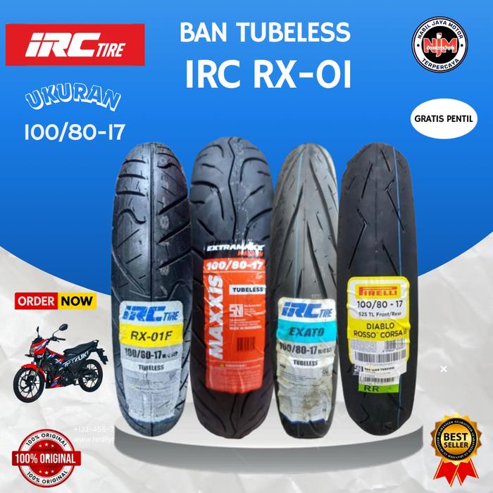 IRC 100/80-17 RX 01 Front Road Winner Ban Depan Motor CBR R15 V3 GSX Tubeless Ring 17
