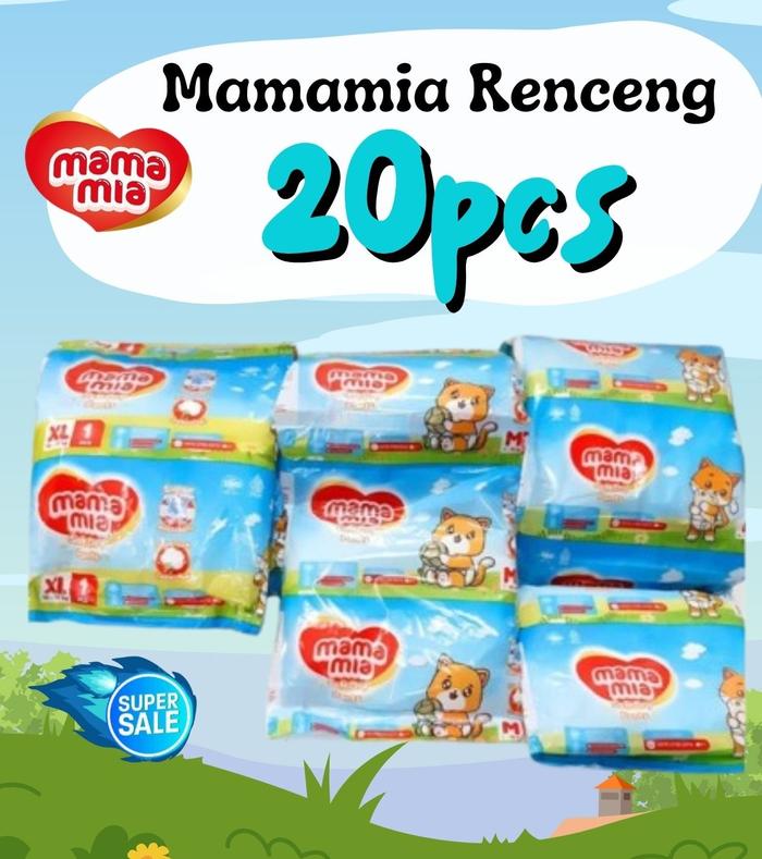 [20 PCS] Popok Bayi MAMAMIA Soft Dry Pant / Tipe Celana Anti Ruam Kemasan Renceng Ukuran S1, M1, L1,