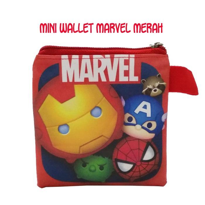TERUJI Mini Wallet Marvel Tsum Tsum Merah Dompet Koin Karakter Dompet Anak