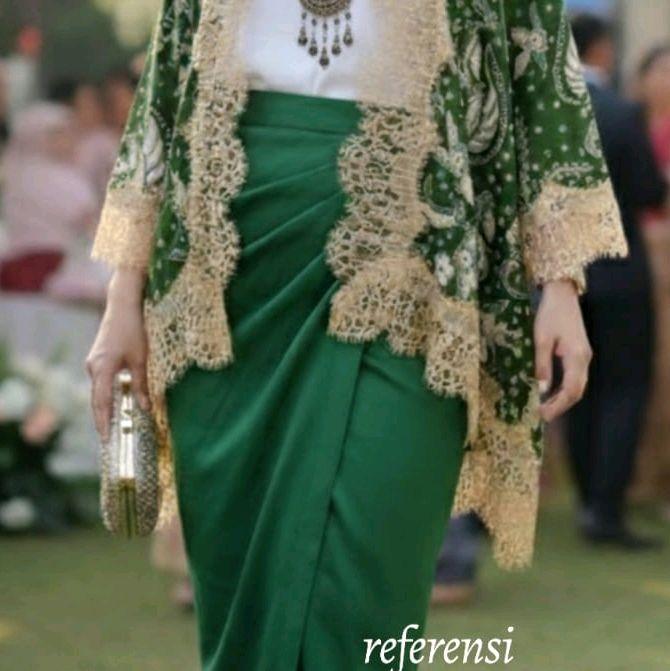 Outer batik kombinasi renda outer batik kombinasi
