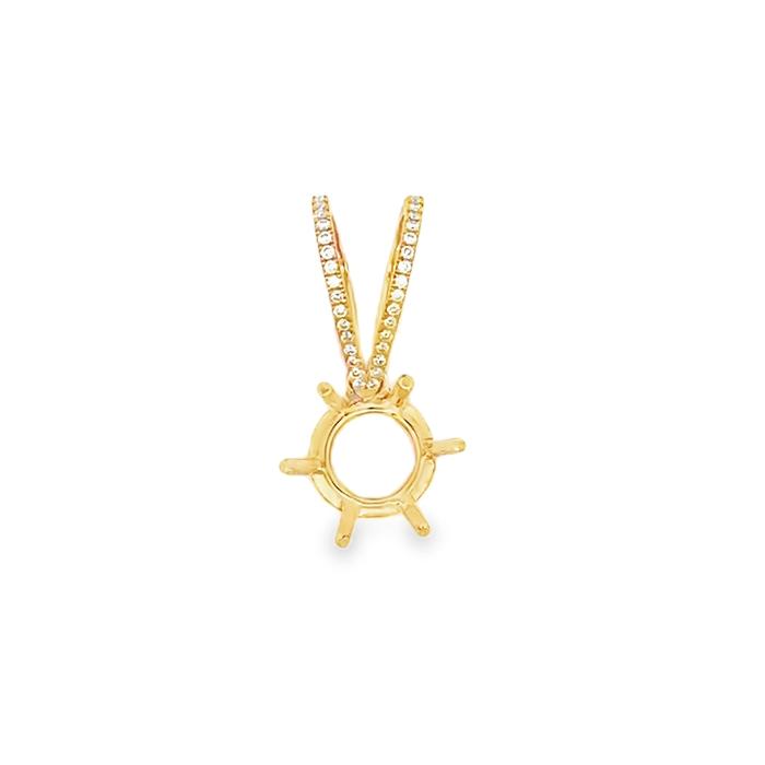 TDA Gold Setting Round 4-5 Carat Solitaire Charm Pendant Rangka Liontin Emas Berlian Asli