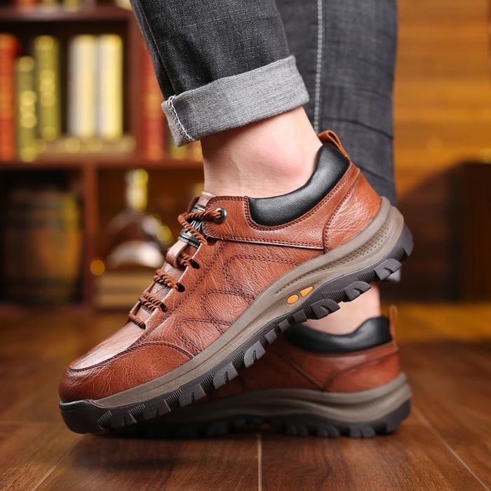 Sepatu Pria Kulit Formal Asli Import Jalan Jalan Hiking Kuliah Kerja Kualitas Premium Sergio K11