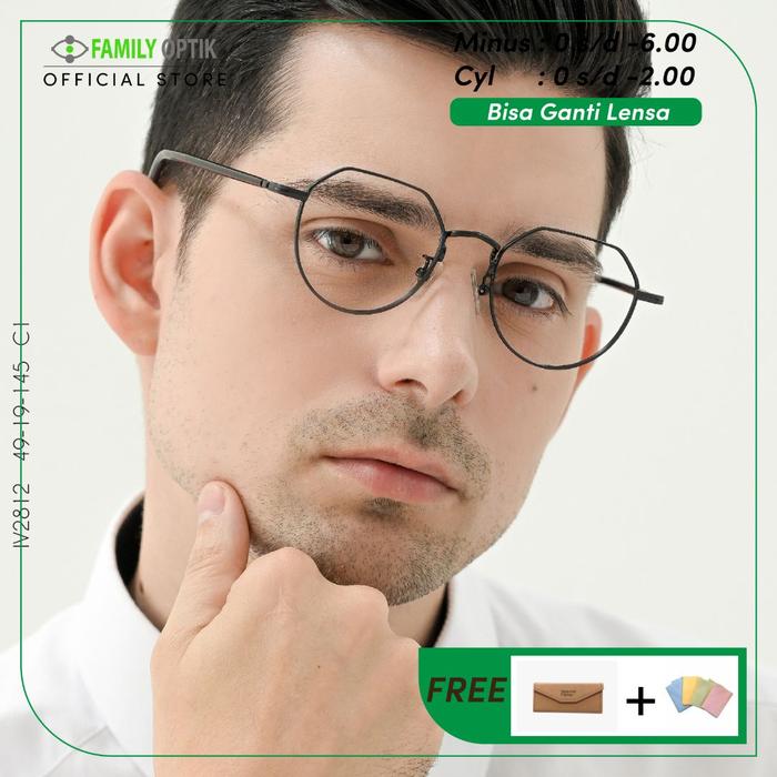 Kacamata IV2812A Eyewear Fashion Oval Photocromic Antiradiasi Minus